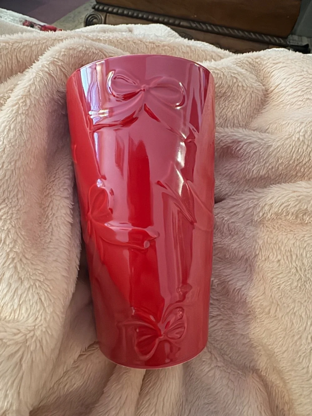 Starbucks Red Embossed Siren Bow Tumbler Cup w/ Lid 12 oz Coffee & Tea (2pk)